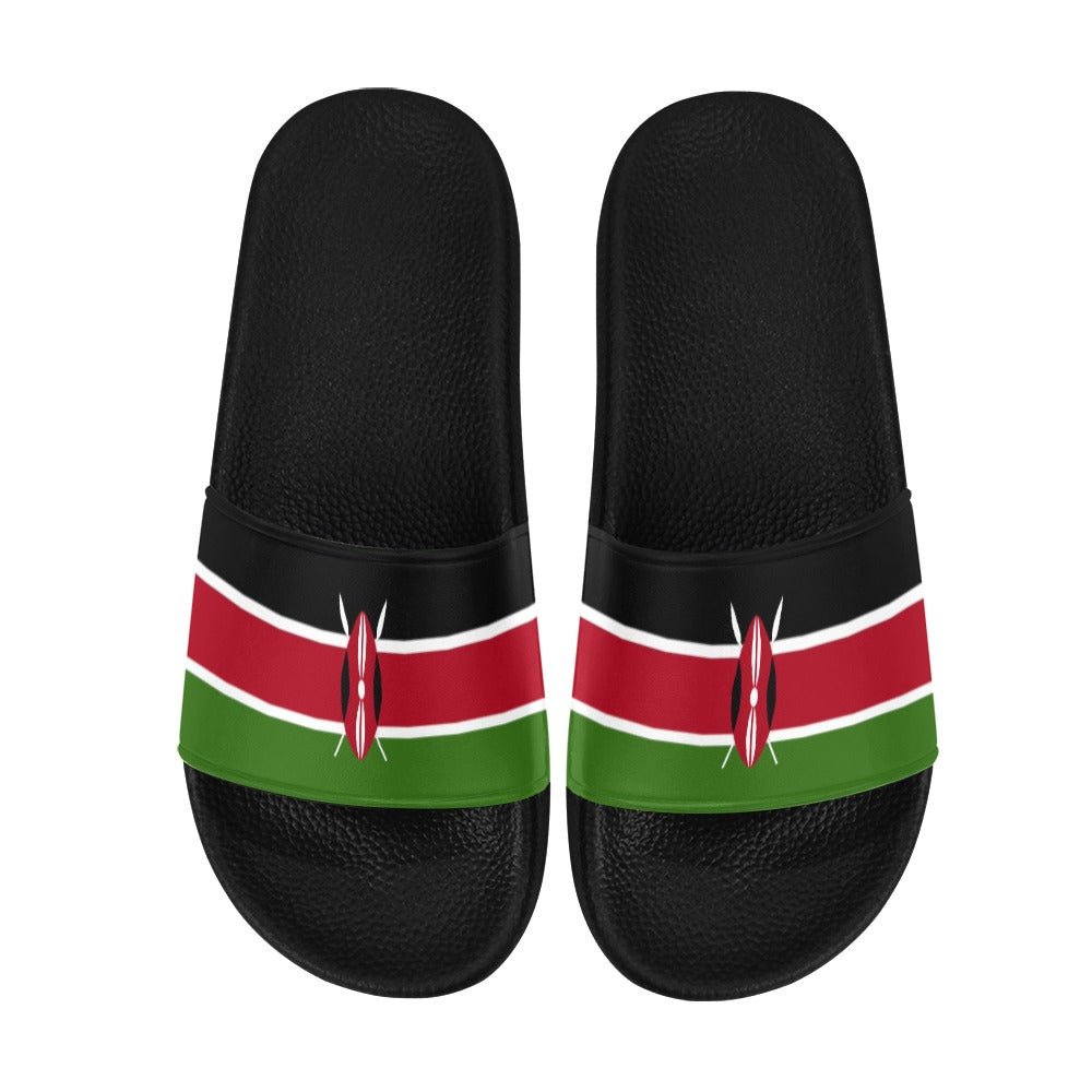 Kenya Flag Women's Slide Sandals - Conscious Apparel Store