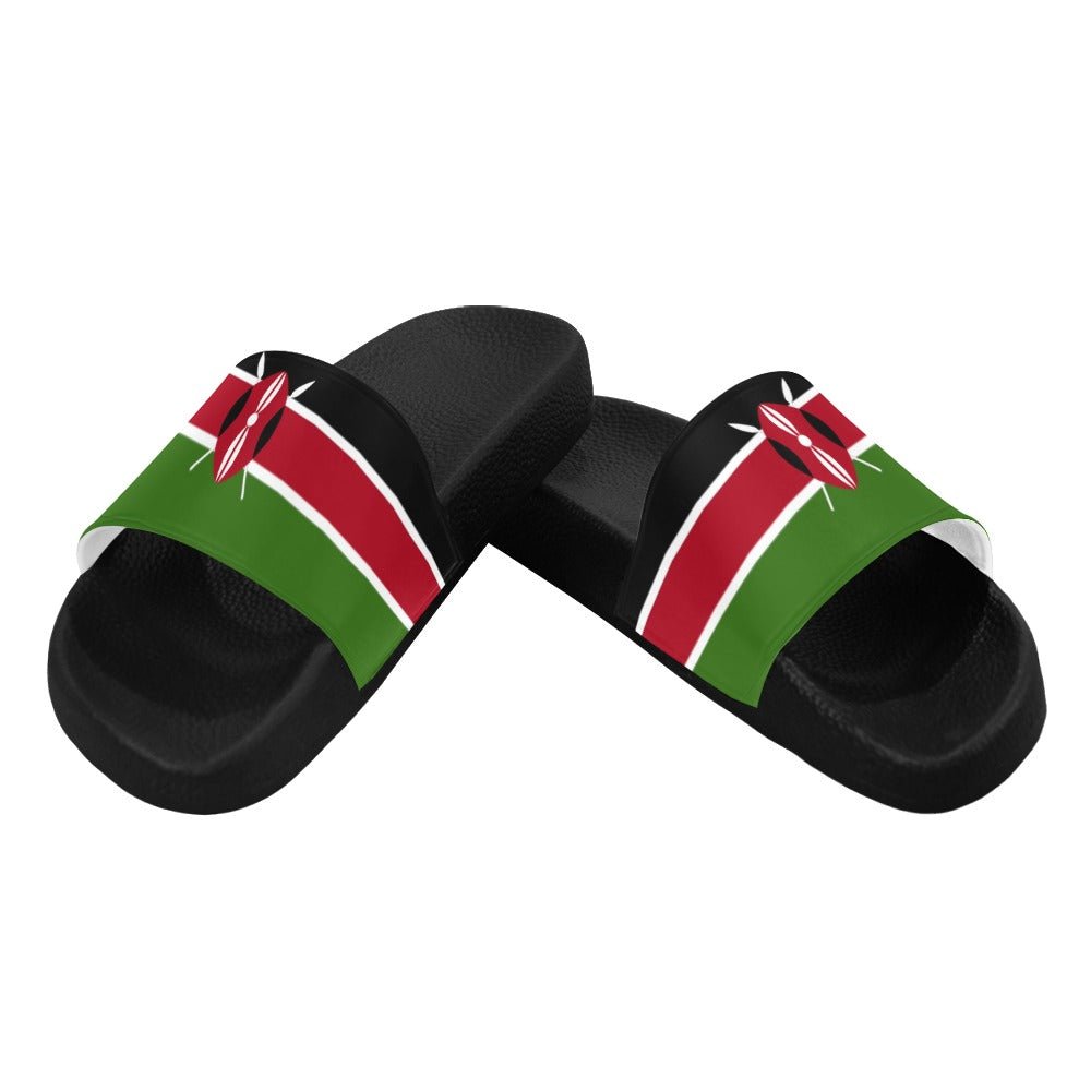 Kenya Flag Women's Slide Sandals - Conscious Apparel Store