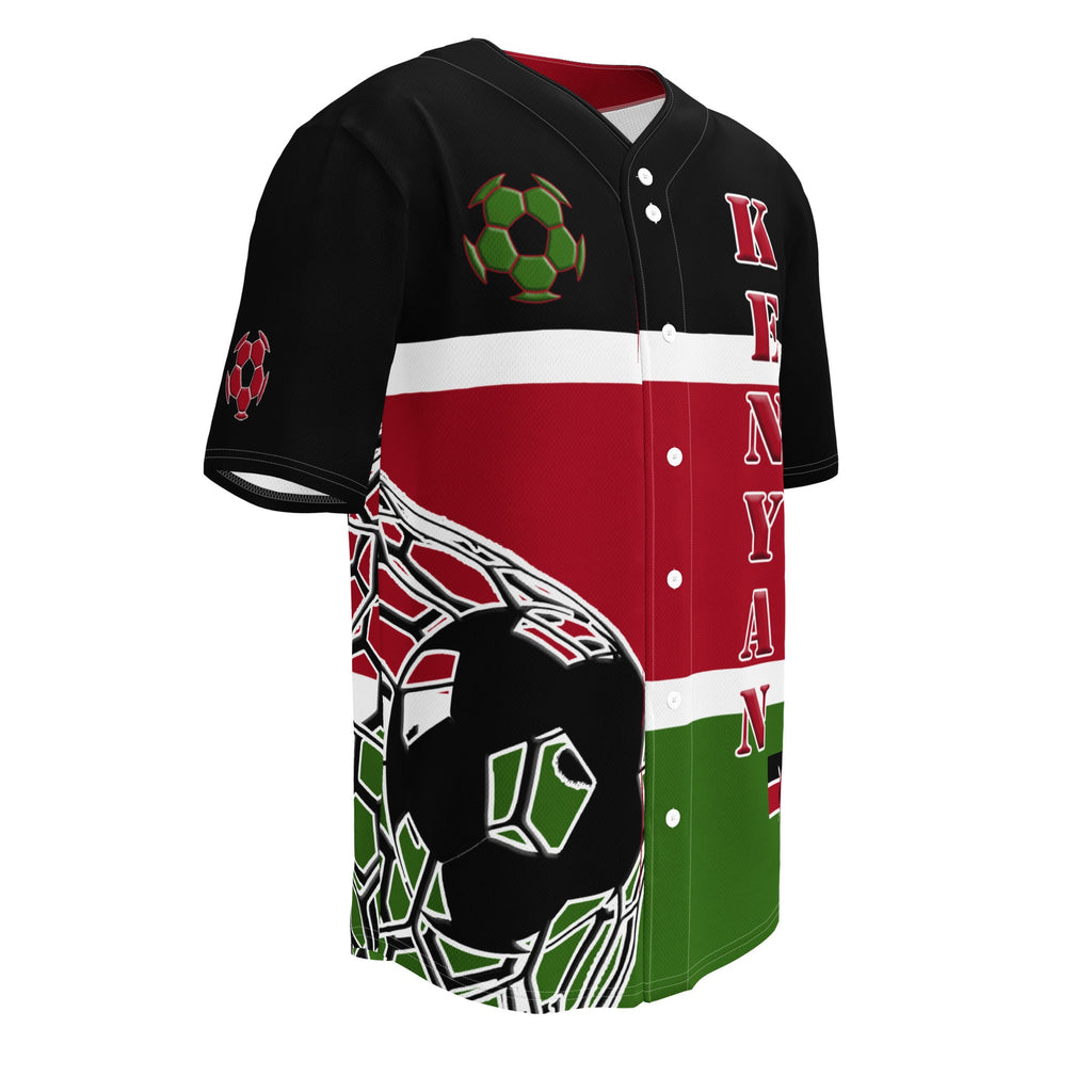 Kenya Football Themed Button-Down Sport Jersey - Conscious Apparel Store