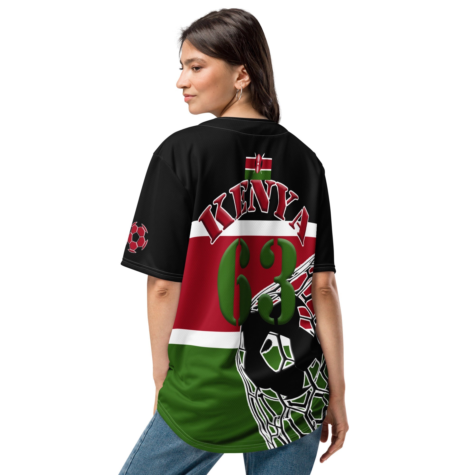 Kenya Football Themed Button-Down Sport Jersey - Conscious Apparel Store