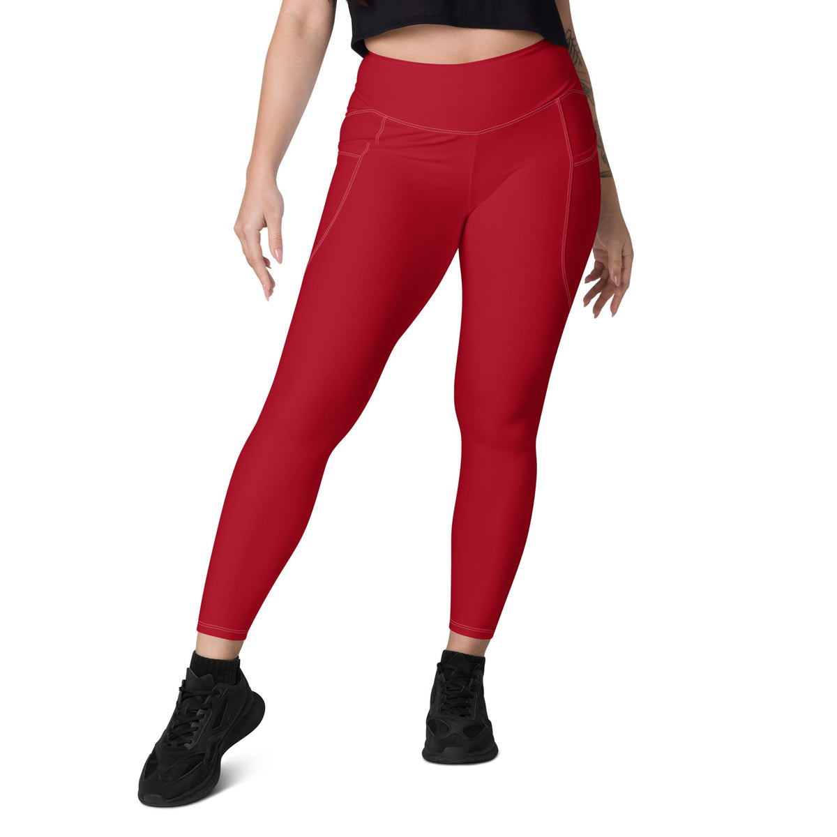 Kenya Red Leggings with pockets - Conscious Apparel Store