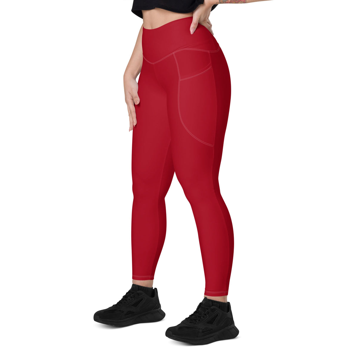 Kenya Red Leggings with pockets - Conscious Apparel Store