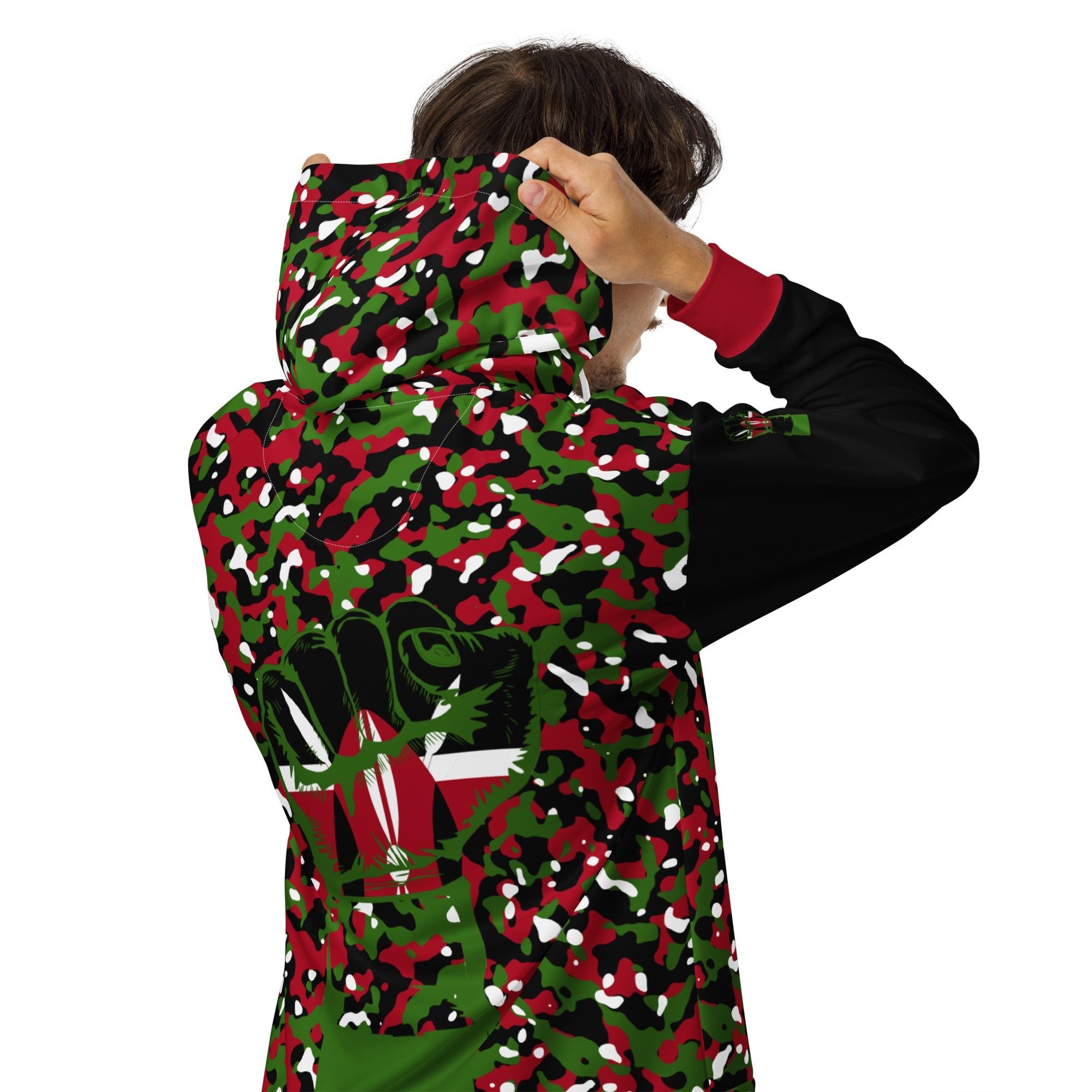 Kenyan Flag Camo Unisex zip hoodie - Conscious Apparel Store