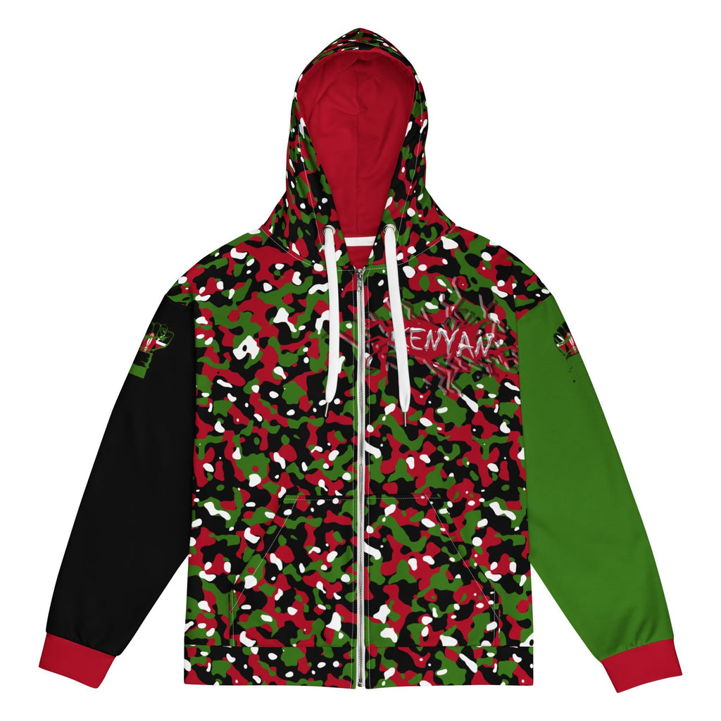 Kenyan Flag Camo Unisex zip hoodie - Conscious Apparel Store
