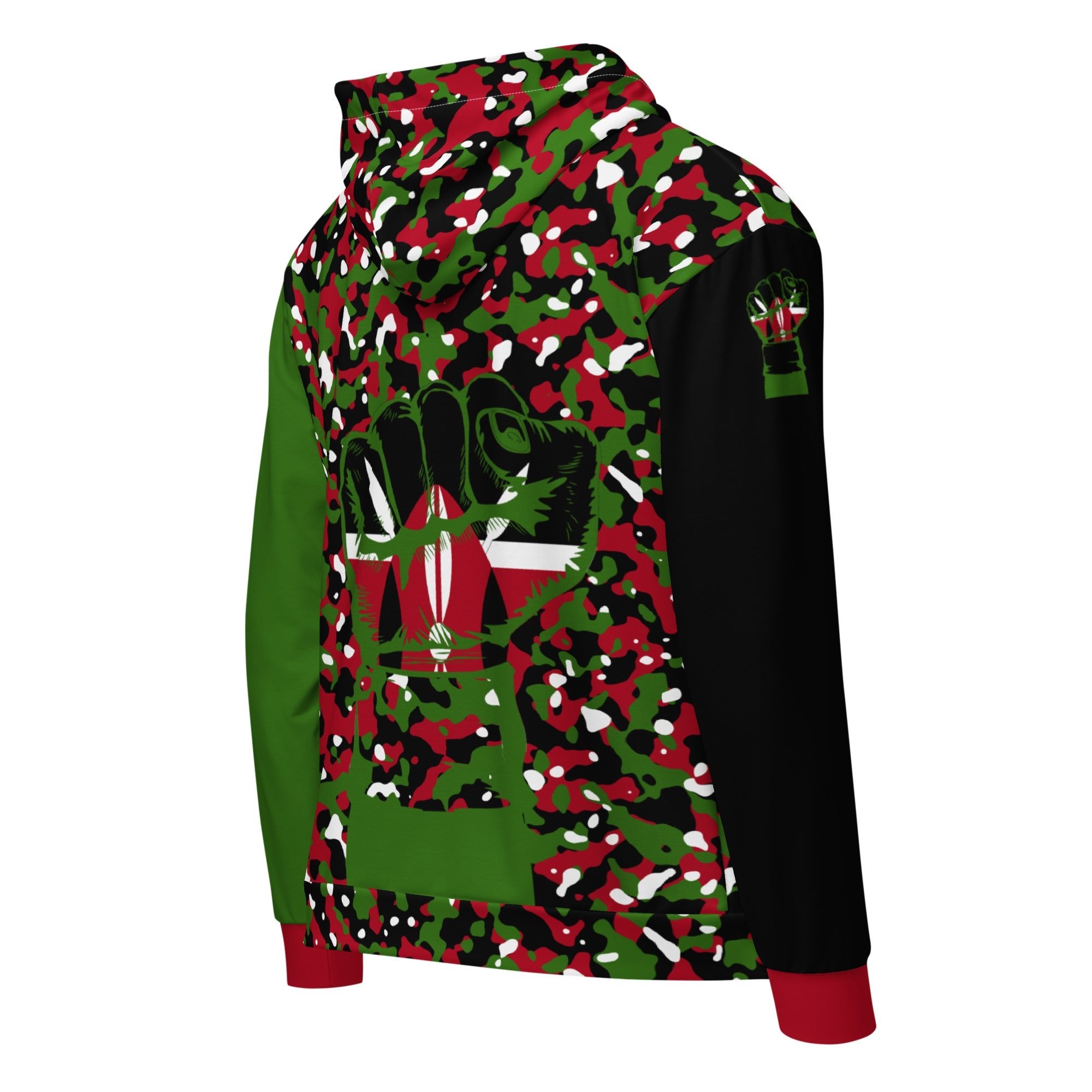 Kenyan Flag Camo Unisex zip hoodie - Conscious Apparel Store
