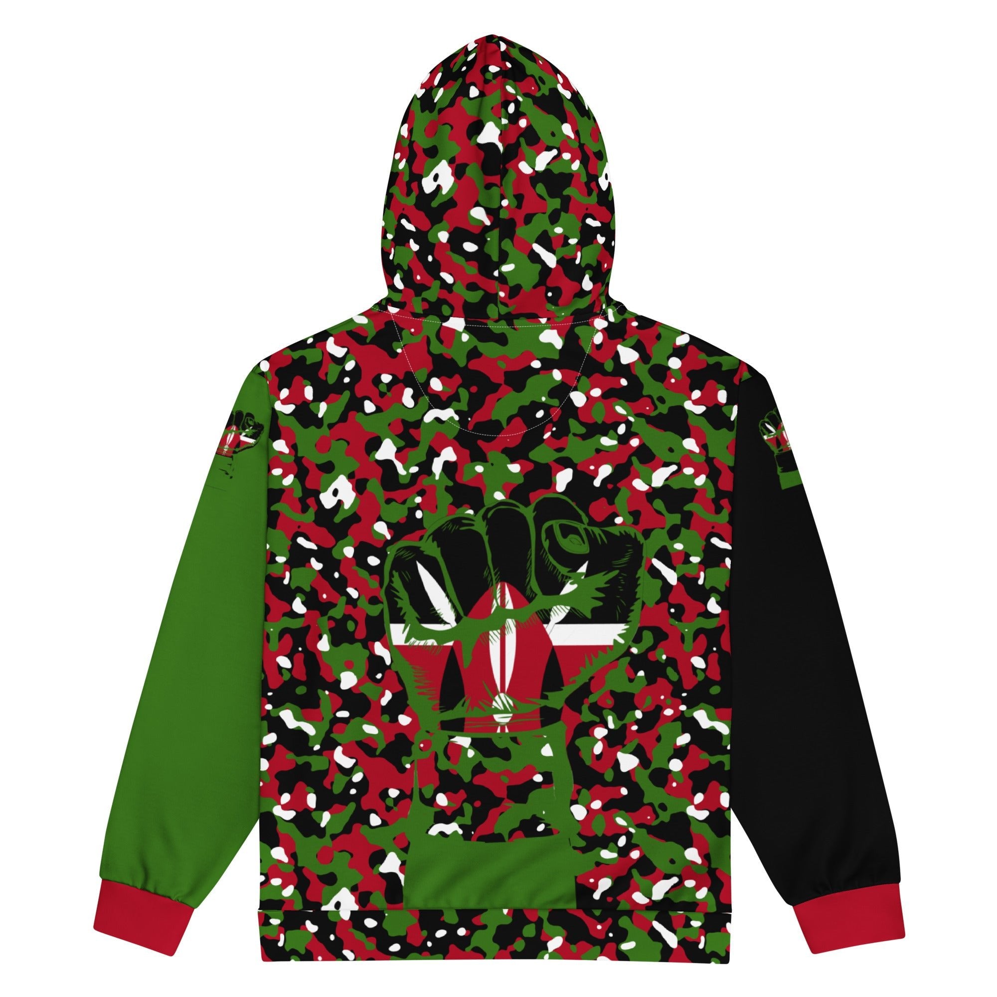 Kenyan Flag Camo Unisex zip hoodie - Conscious Apparel Store