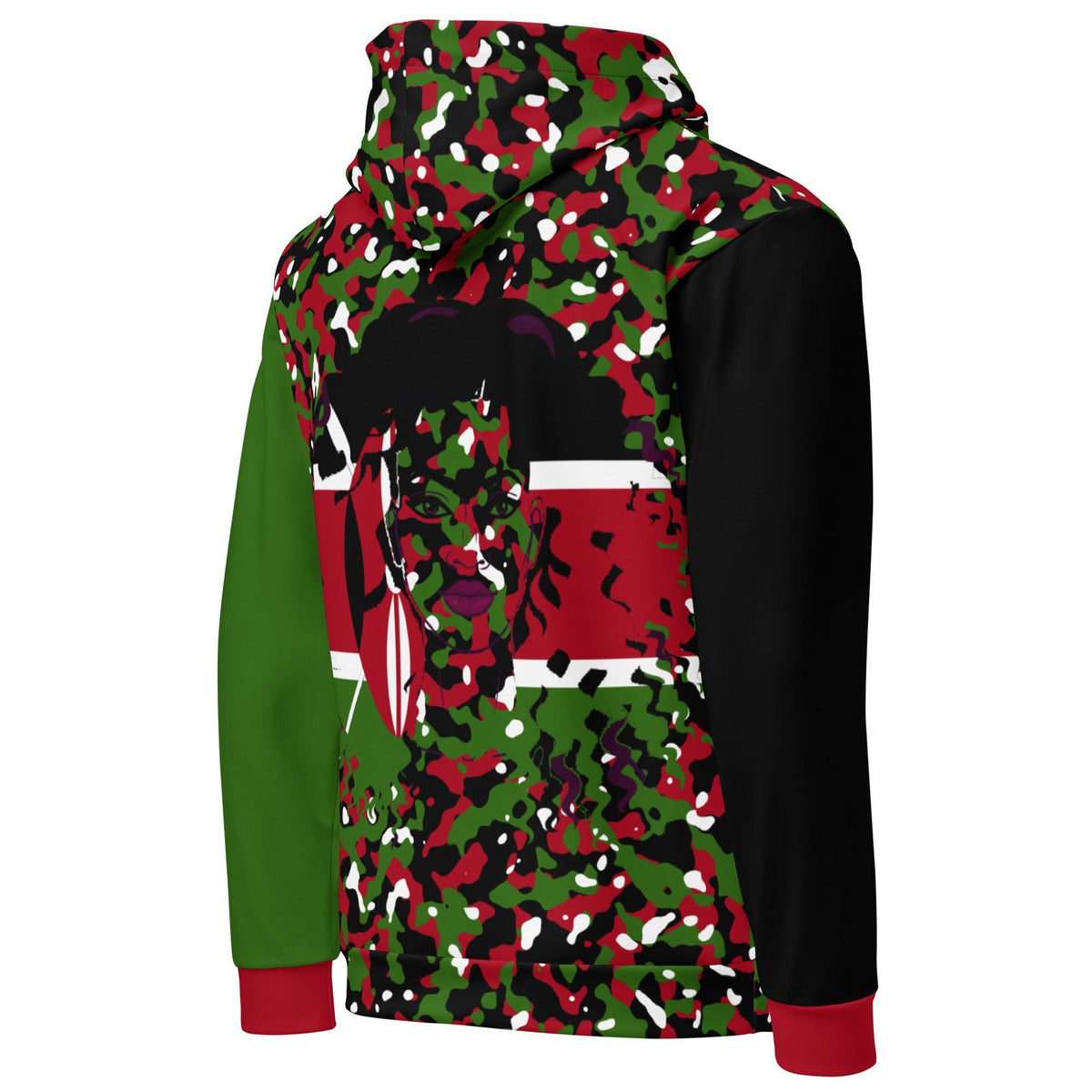 Kenyan Girl Camo Unisex Pullover Hoodie - Conscious Apparel Store