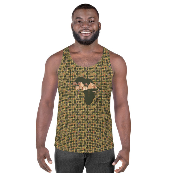 Men's Hieroglyphics Nubia (Olive) Tank Top - Conscious Apparel Store