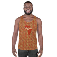 Men's Hieroglyphics Nubia (Red-Rust) Tank Top - Conscious Apparel Store