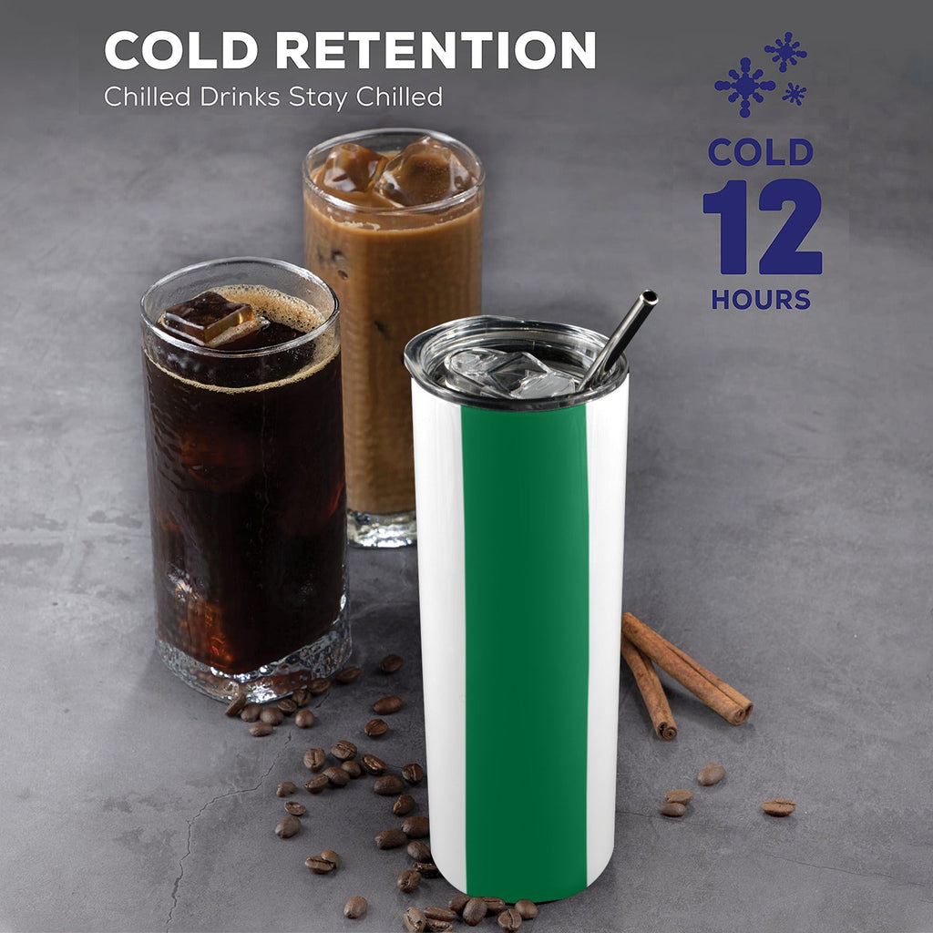 Nigeria Flag 20oz Tall Skinny Tumbler with Lid and Straw - Conscious Apparel Store