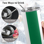 Nigeria Flag 20oz Tall Skinny Tumbler with Lid and Straw - Conscious Apparel Store