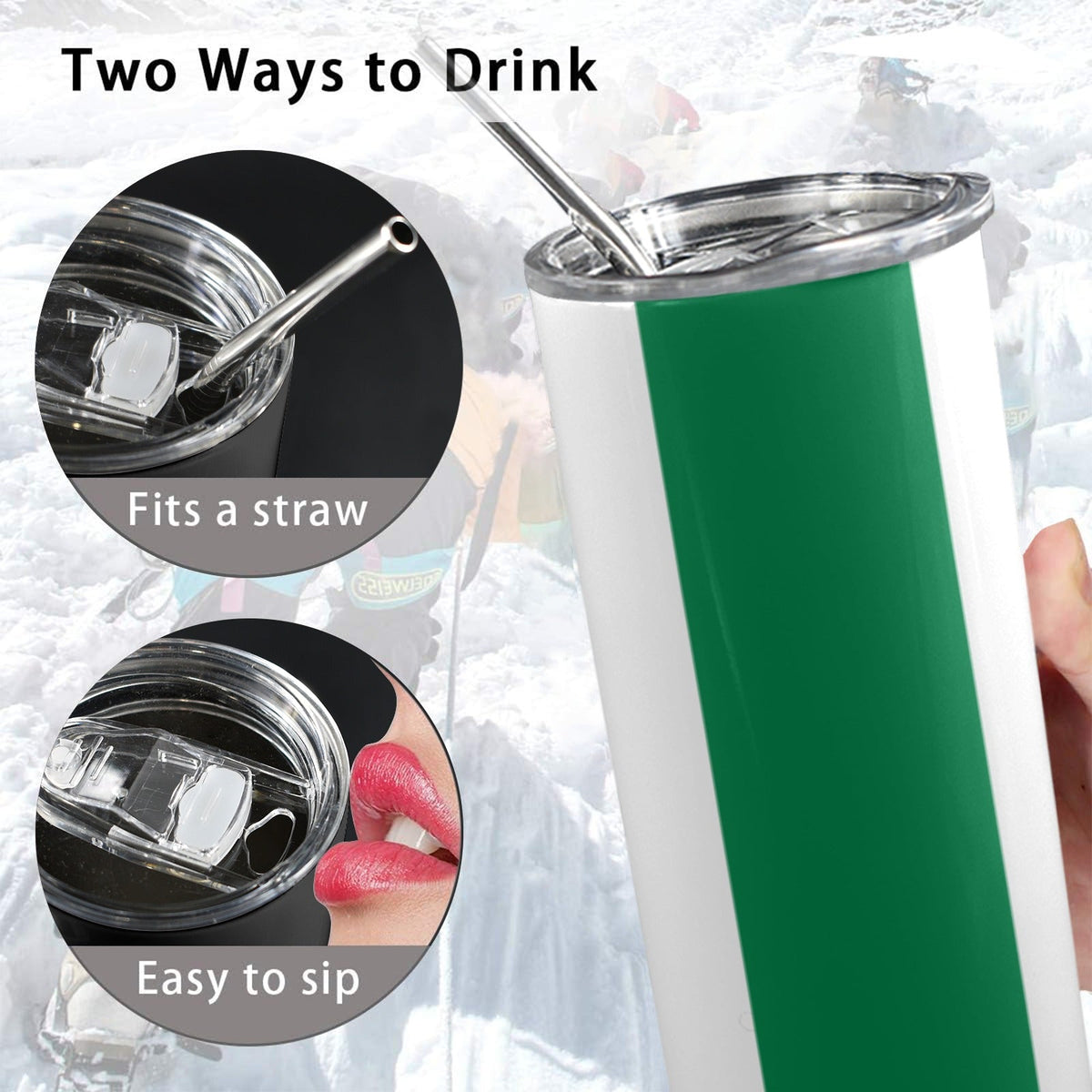 Nigeria Flag 20oz Tall Skinny Tumbler with Lid and Straw - Conscious Apparel Store