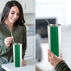 Nigeria Flag 20oz Tall Skinny Tumbler with Lid and Straw - Conscious Apparel Store