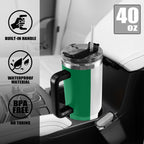 Nigeria Flag 40oz Tumbler with Black Handle - Conscious Apparel Store