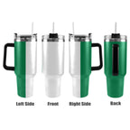 Nigeria Flag 40oz Tumbler with Black Handle - Conscious Apparel Store