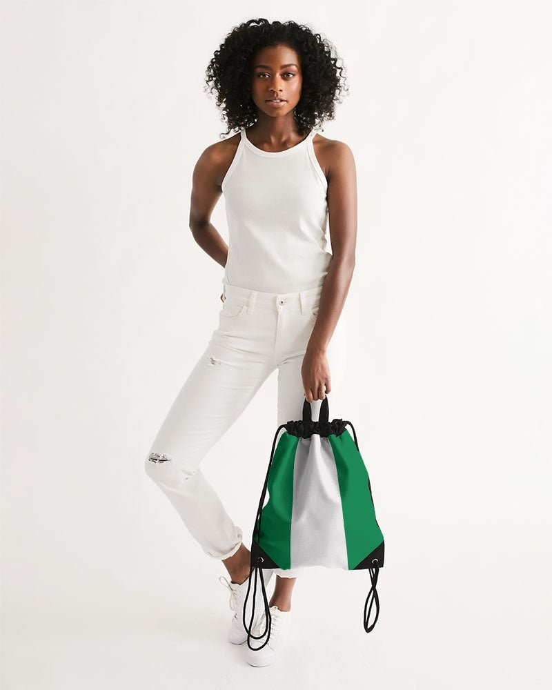 Nigeria Flag Canvas Drawstring Bag - Conscious Apparel Store