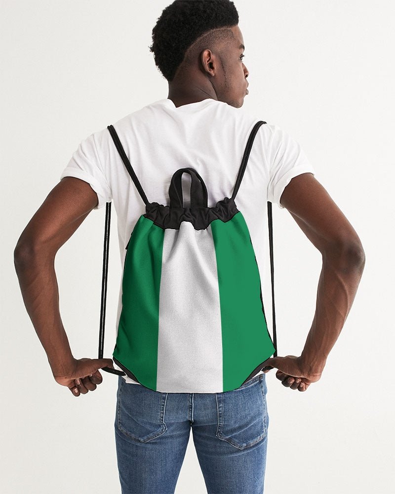Nigeria Flag Canvas Drawstring Bag - Conscious Apparel Store