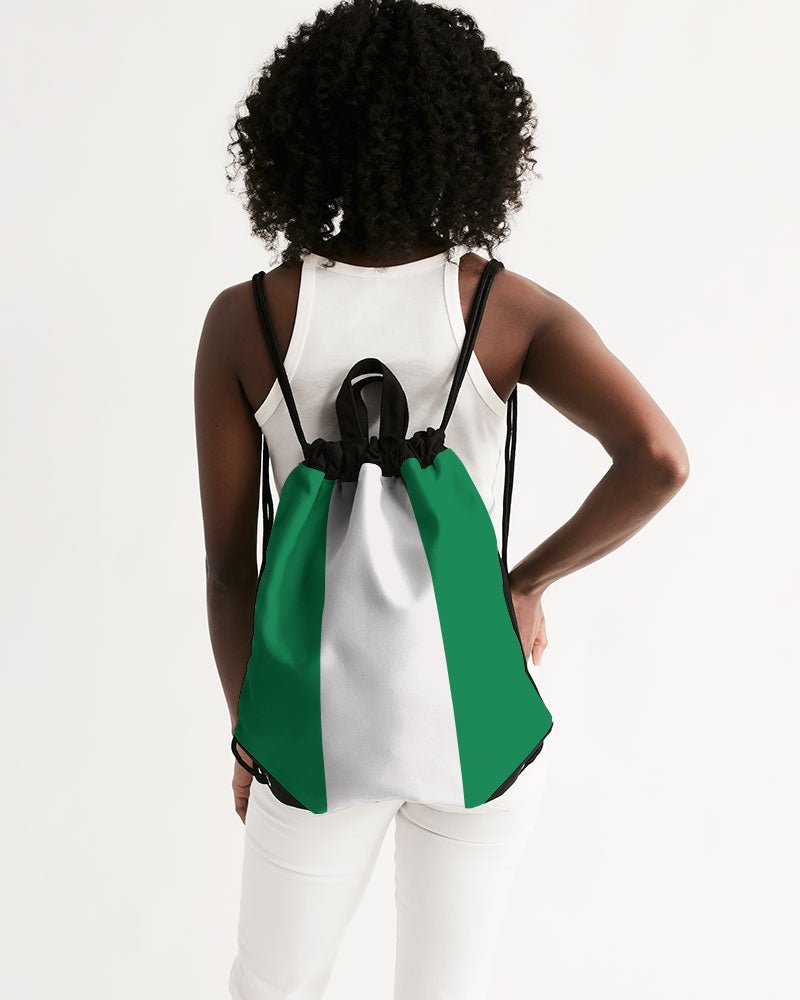Nigeria Flag Canvas Drawstring Bag - Conscious Apparel Store