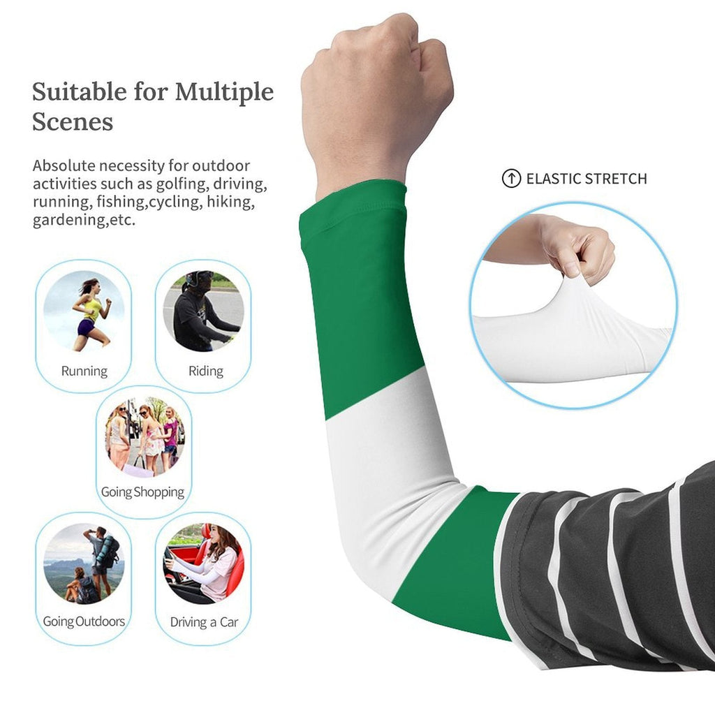 Nigeria Flag Cooling Compression Arm Sleeves - Conscious Apparel Store