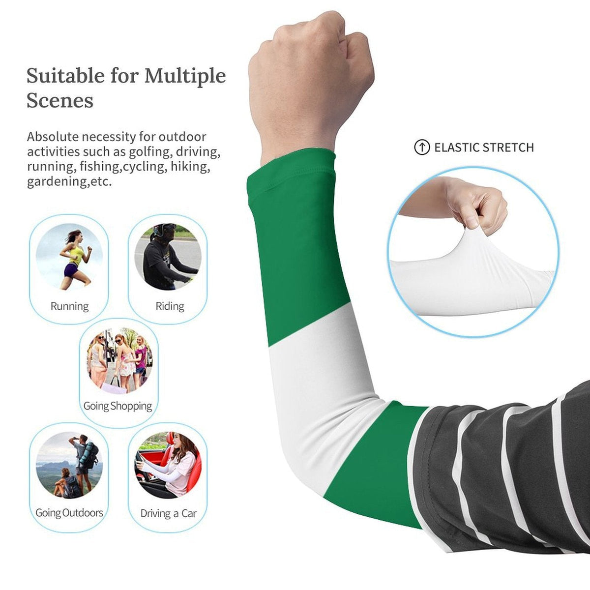 Nigeria Flag Cooling Compression Arm Sleeves - Conscious Apparel Store