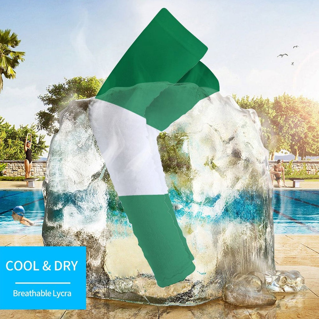 Nigeria Flag Cooling Compression Arm Sleeves - Conscious Apparel Store