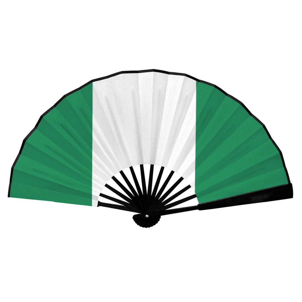 Nigeria Flag Double-Sided Custom Folding Fan - Conscious Apparel Store