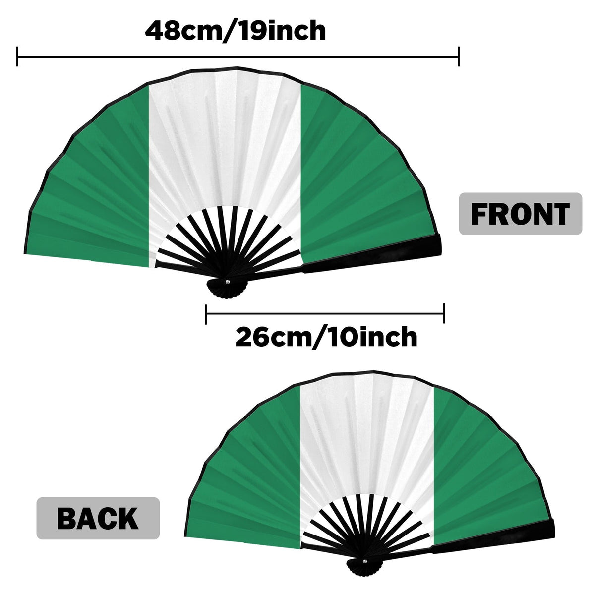 Nigeria Flag Double-Sided Custom Folding Fan - Conscious Apparel Store