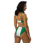 Nigeria Flag high-waisted bikini - Conscious Apparel Store