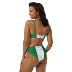 Nigeria Flag high-waisted bikini - Conscious Apparel Store