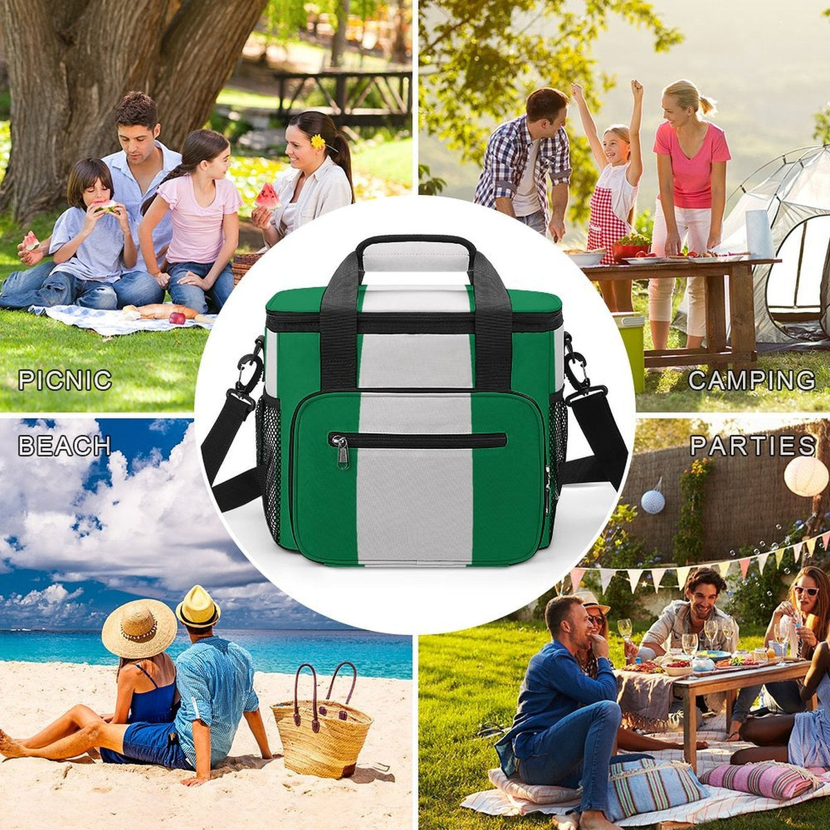 Nigeria Flag Insulated Cooler Bag - Conscious Apparel Store