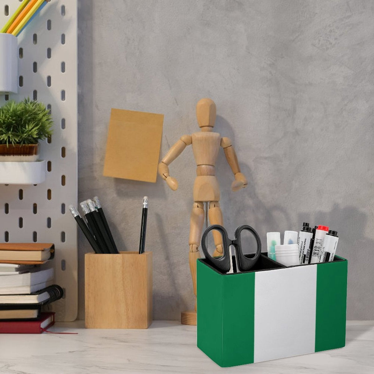 Nigeria Flag Leather Pen Holder - Conscious Apparel Store