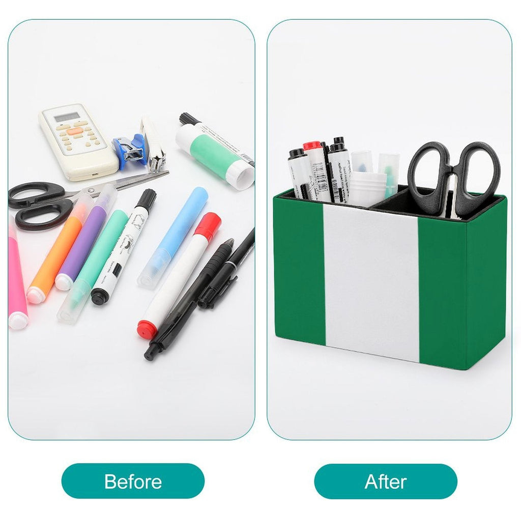 Nigeria Flag Leather Pen Holder - Conscious Apparel Store