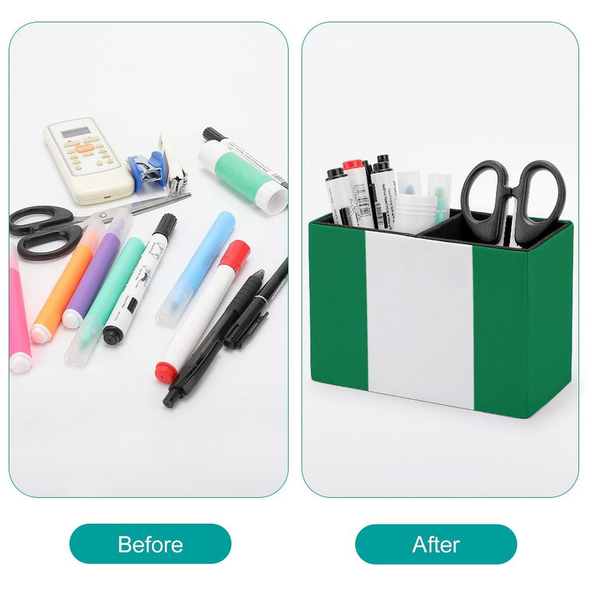 Nigeria Flag Leather Pen Holder - Conscious Apparel Store