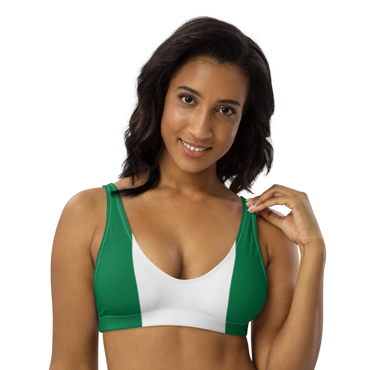 Nigeria Flag Padded bikini top - Conscious Apparel Store