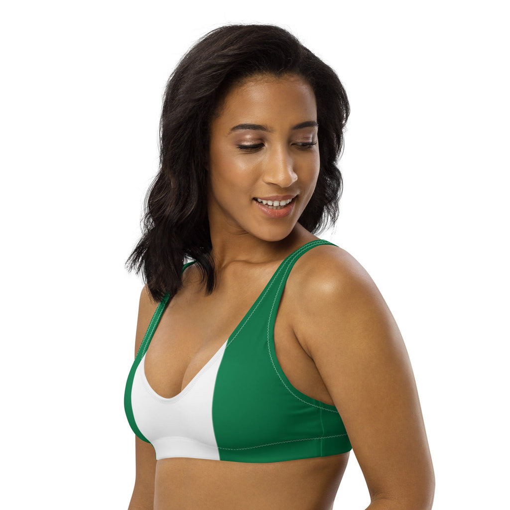 Nigeria Flag Padded bikini top - Conscious Apparel Store