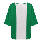 Nigeria Flag Women’s Loose Half-Sleeve Boat Neck T-Shirt - Conscious Apparel Store