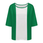 Nigeria Flag Women’s Loose Half-Sleeve Boat Neck T-Shirt - Conscious Apparel Store