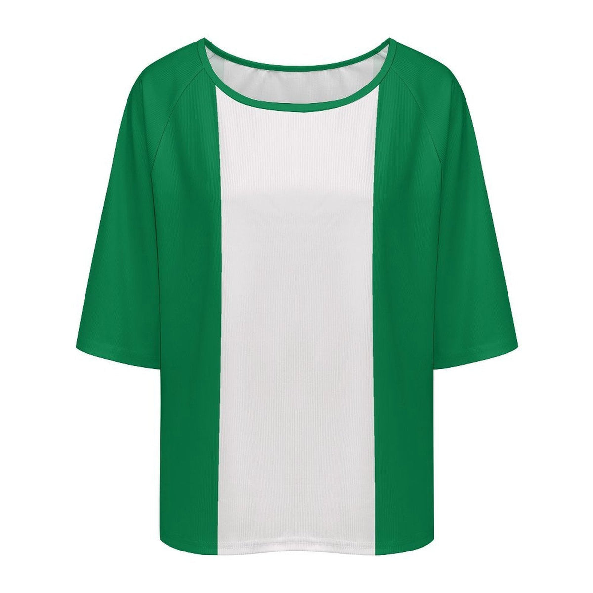 Nigeria Flag Women’s Loose Half-Sleeve Boat Neck T-Shirt - Conscious Apparel Store