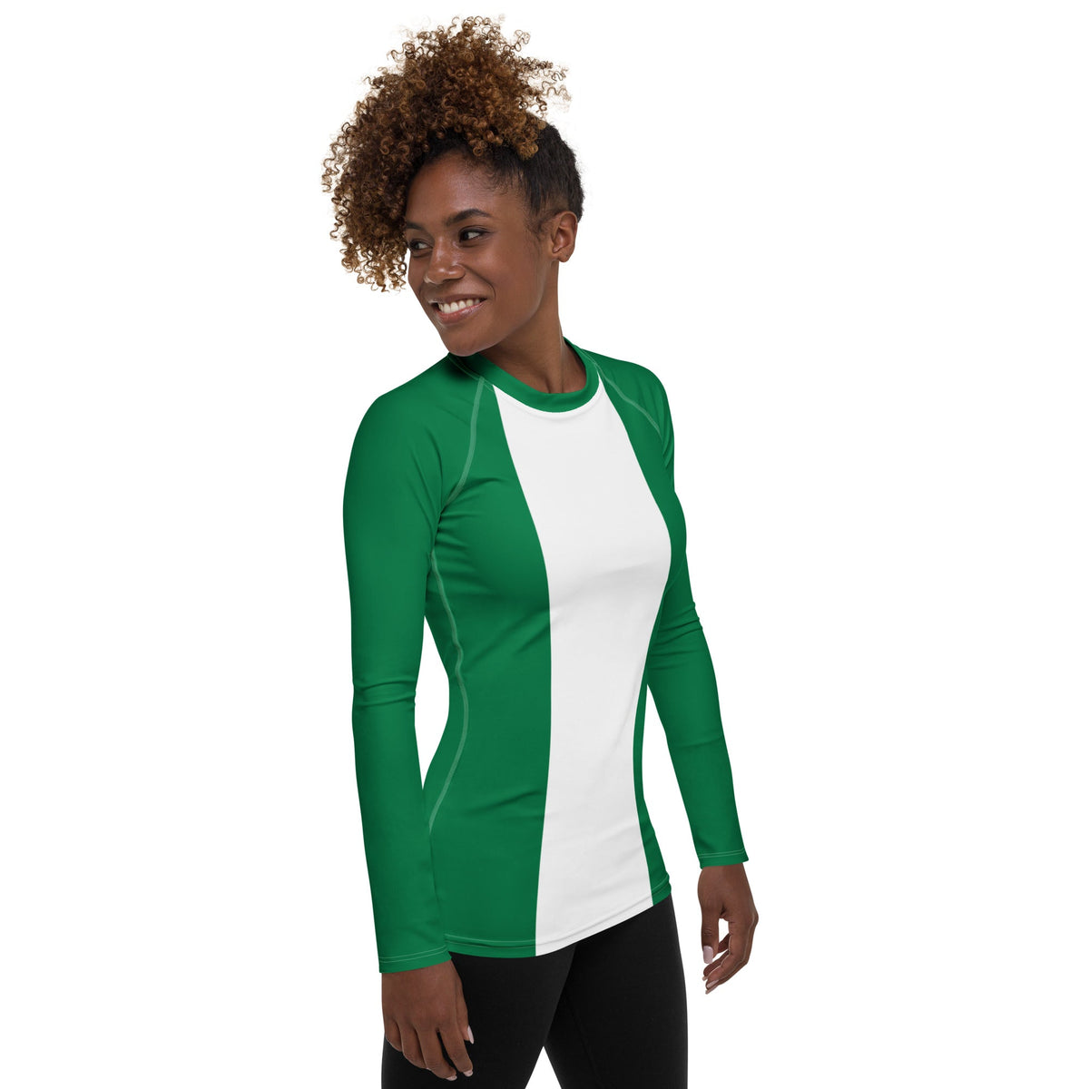 Nigeria Flag Women's Rash Guard - Conscious Apparel Store