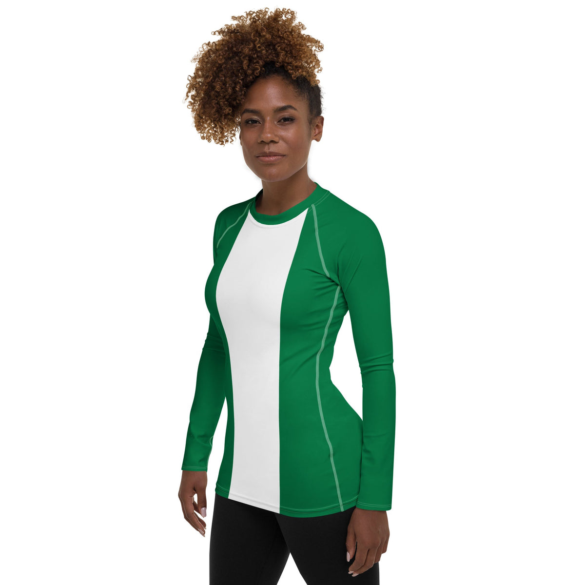 Nigeria Flag Women's Rash Guard - Conscious Apparel Store