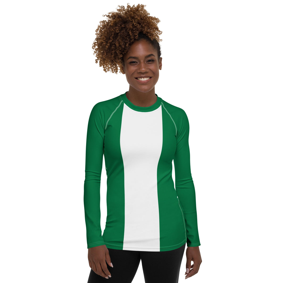 Nigeria Flag Women's Rash Guard - Conscious Apparel Store