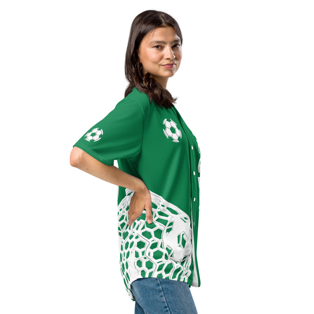 Nigeria Football Themed Button-Down Sport Jersey - Conscious Apparel Store