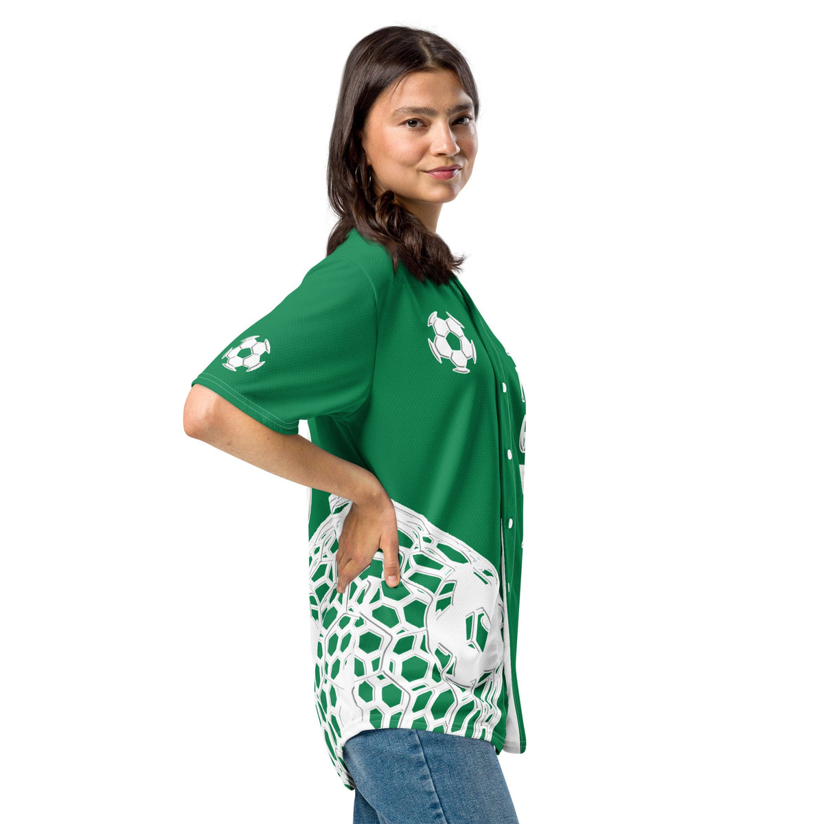 Nigeria Football Themed Button-Down Sport Jersey - Conscious Apparel Store