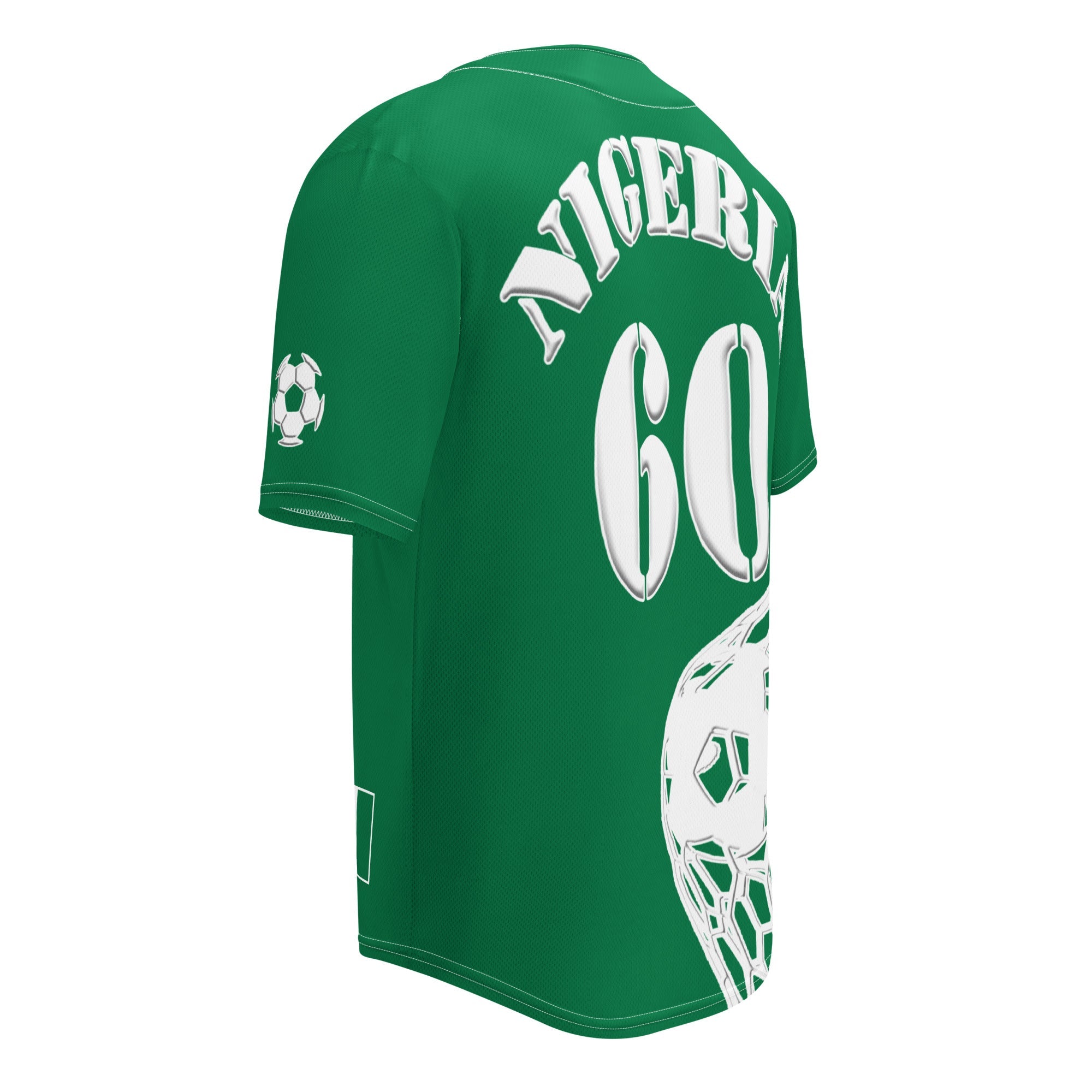 Nigeria Football Themed Button-Down Sport Jersey - Conscious Apparel Store