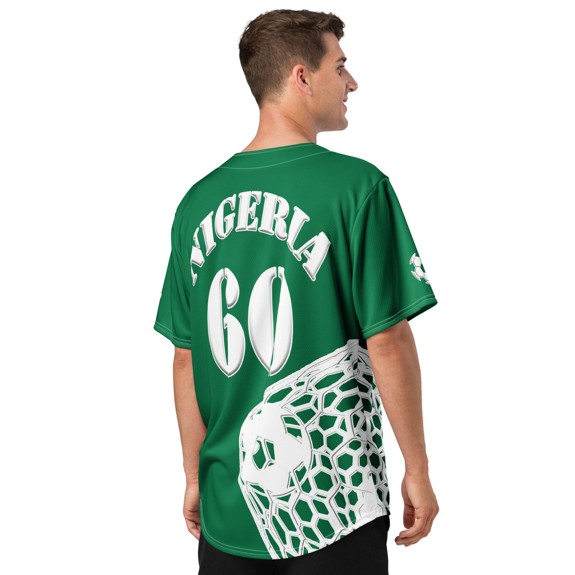 Nigeria Football Themed Button-Down Sport Jersey - Conscious Apparel Store