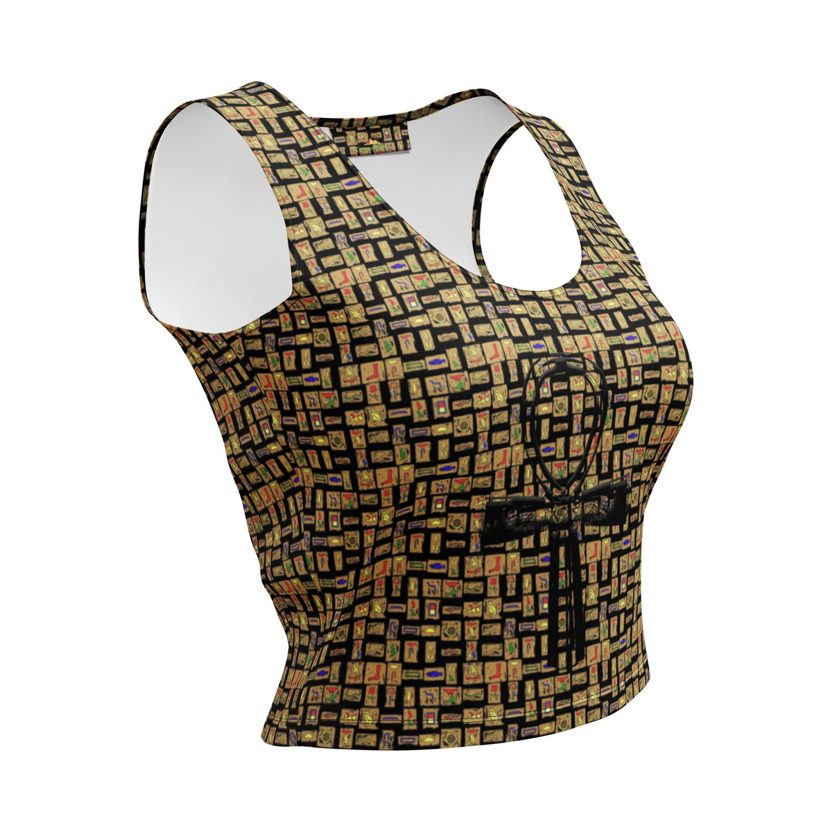 Nubia Ankh Cross (Black) Crop Top (6 Colors Available) - Conscious Apparel Store