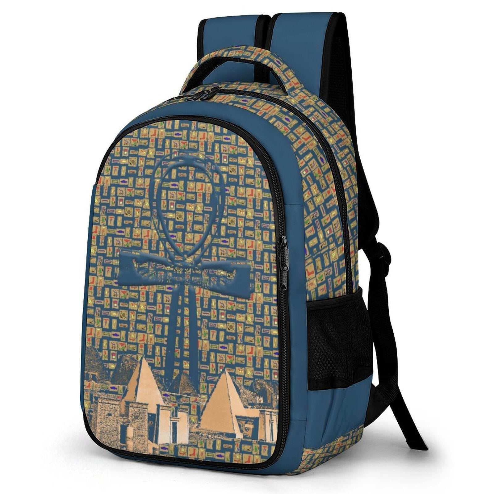 Nubia Ankh Cross (Blue) Casual Backpack (6 Colors Available) - Conscious Apparel Store