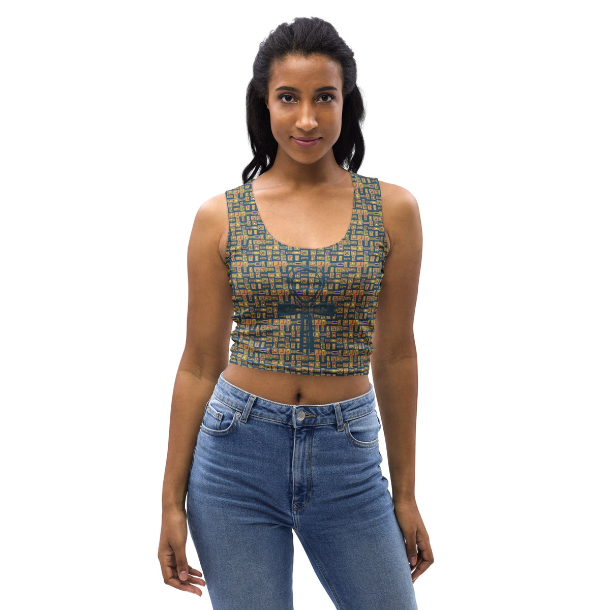 Nubia Ankh Cross (Blue) Crop Top (6 Colors Available) - Conscious Apparel Store