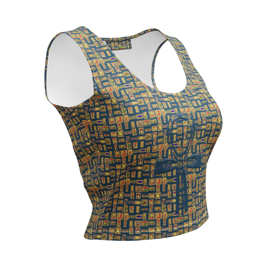 Nubia Ankh Cross (Blue) Crop Top (6 Colors Available) - Conscious Apparel Store