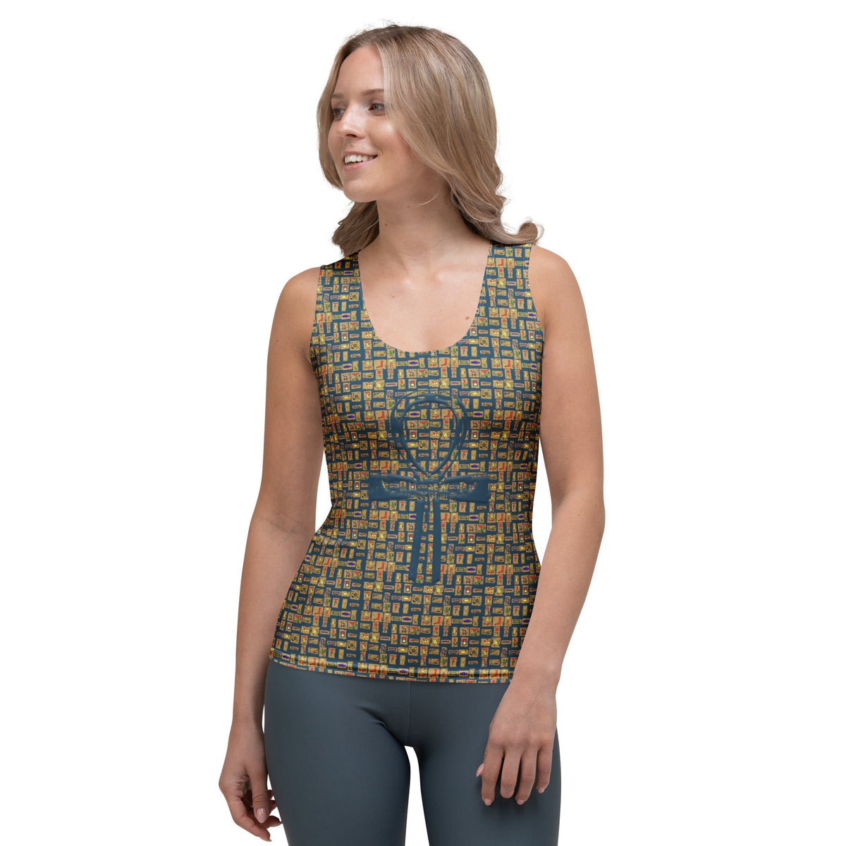 Nubia Ankh Cross (Blue) Women's Tank Top (6 Colors Available) - Conscious Apparel Store